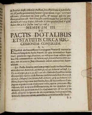 Membrum III. De Pactis Dotalibus ...