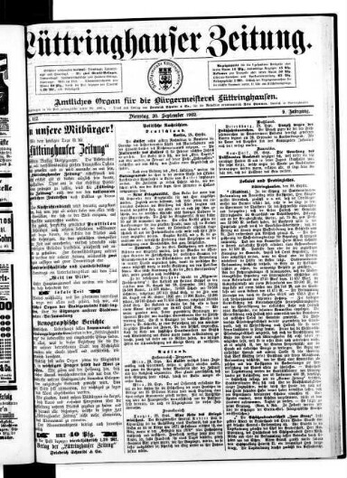 Titelseite einer Zeitung