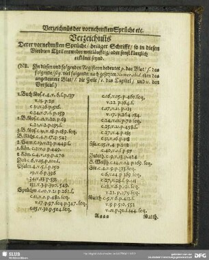 Verzeichnüs Derer vornehmsten Sprüche, heiliger Schrifft, so in diesen Vierdten Theil entweder weitläufftig, oder sonst kürtzlich erkläret seynd