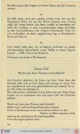 Günter Eich: Wacht auf, Eure Träume sind schlecht!