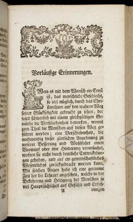 Vorläufige Erinnerungen.