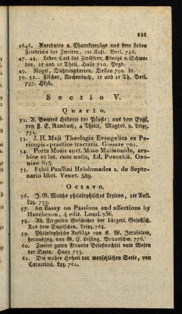 121-126, Sectio V.
