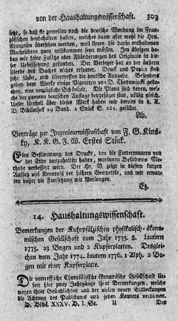 Bemerkungen. mit 1 Kupfer.)