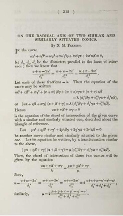 On the radical axis of two similar and similarly situated conics.