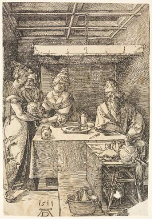Die Herodias empfängt das Haupt des Johannes