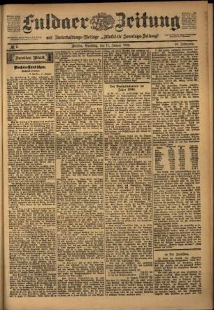 Zweite Ausgabe vom Samstag, den 11. Januar 1902.