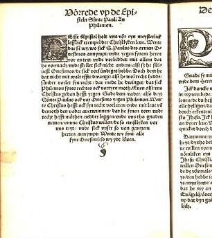Vörrede vp de Episteln Sünte Pauli An Philemon.