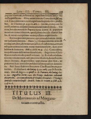Titulus III. De Matrimonio Morganaticam contracto