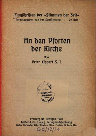 An den Pforten der Kirche