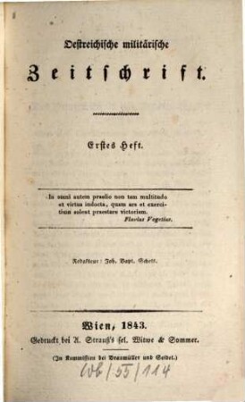 Oestreichische militärische Zeitschrift. 1843, 1/3