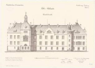 Kadettenhaus, Oranienstein: Lehrgebäude: Aufriss Nordansicht 1:100