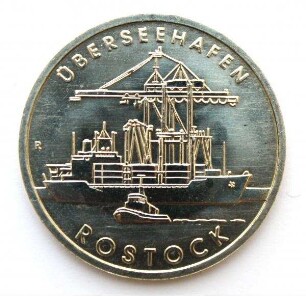5-Mark-Stück anlässlich 30 Jahre Überseehafen Rostock