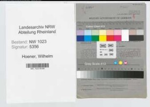 Entnazifizierung Wilhelm Hoener , geb. 27.12.1880 (Dentist)