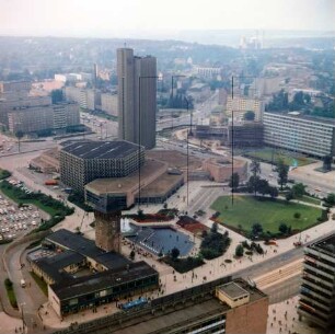 Interhotel "Kongreß" und Stadthalle in Chemnitz : Blickrichtung Norden