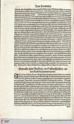 Gewaldt zum Rechten/in Schmehsachen/an das Keyserlich Cammergericht
