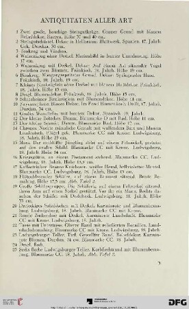 Antiquitäten aller Art (Nr. 1-89)