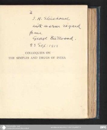 Colloquies on the simple & drugs of India