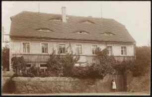 Liebschützberg-Wellerswalde, Dorfschule Wellerswalde : Verso bestempelt Emil Richter Oschatz, Sammler historischer Postkarten