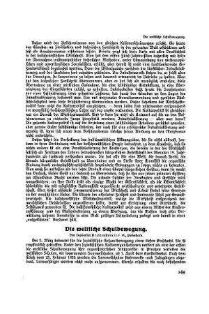 Die weltliche Schulbewegung