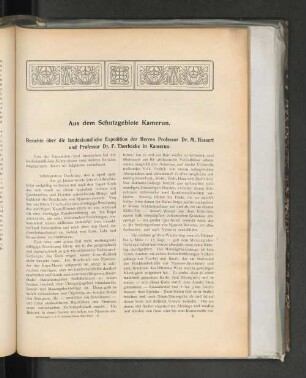 Berichte über die landeskundliche Expedition der Herren Professor Dr. M. Hassert und Professor Dr. F. Thorbecke in Kamerun.
