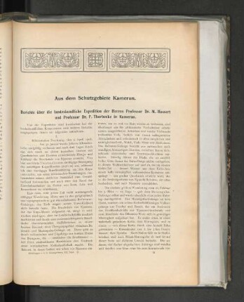 Berichte über die landeskundliche Expedition der Herren Professor Dr. M. Hassert und Professor Dr. F. Thorbecke in Kamerun.
