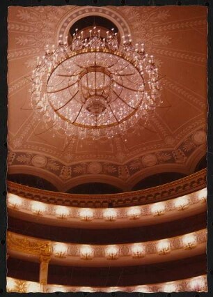 Nationaltheater, München Wiederaufbau: Detail Kronleuchter / Zuschauerrraum