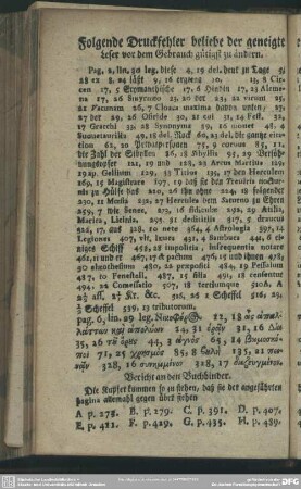 Folgende Druckfehler beliebe der geneigte Leser vor dem Gebrauch gütigst zu ändern