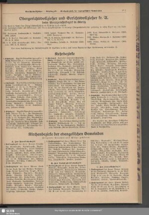 Kirchenbezirke der evangelischen Gemeinden