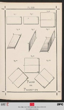 Pl. XXII Plans de Projections