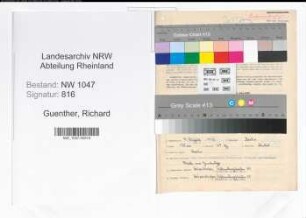 Entnazifizierung Richard Guenther , geb. 04.08.1913 (Bergmann)