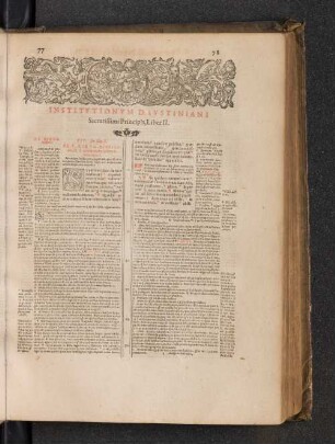 Institutionum D. Iustiniani Sacratissimi Principis, Liber II.