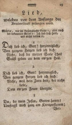 Lied, welches vor dem Anfange der Bruderschaft gesungen wird