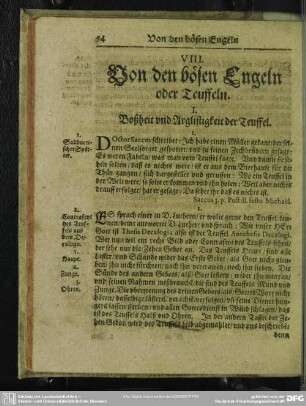 VIII. Von den bösen Engeln oder Teuffeln