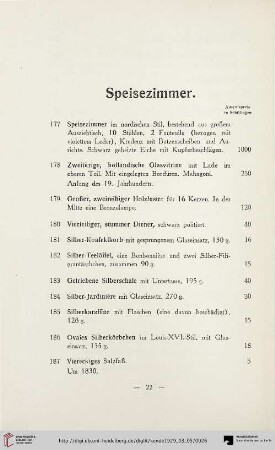 Speisezimmer (Nr. 177-234)