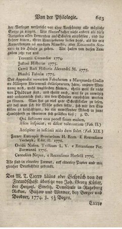 Laelius oder Gespräch von der Freundschaft.