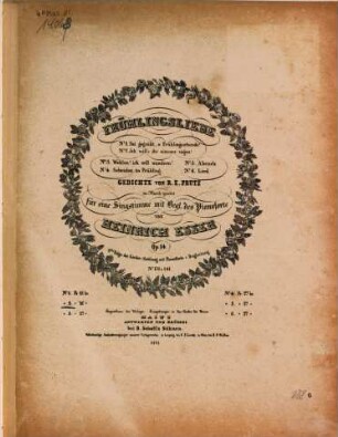 Frühlingsliebe : Gedichte von R. E. Prutz : für eine Singstimme mit Begl. des Pianoforte : op. 14, 2. Ich will's dir nimmer sagen. - 2 Bl. - Pl.Nr. 8121.2