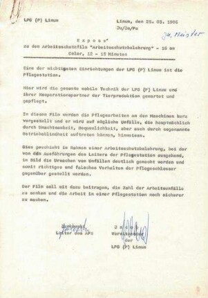 Exposée zum Amateurfilm "Ja, Meister!"