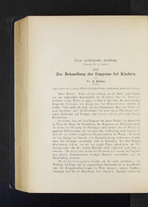 Dritte medicinische Abteilung.