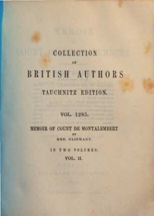 Memoir of Count de Montalembert : a chapter of recent French history ; in two volumes, 2