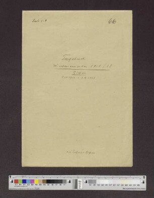 Band 66: Wintersemester 1912/1913, Gießen
