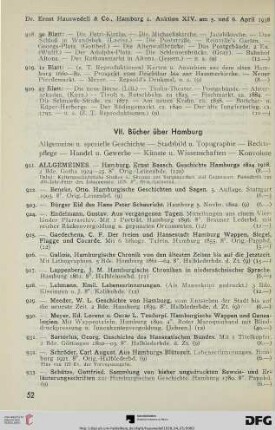 VII: Bücher über Hamburg (Nr. 921-986)