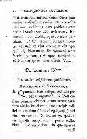 Colloquium IX num. Continuatio aedificiorum publicorum