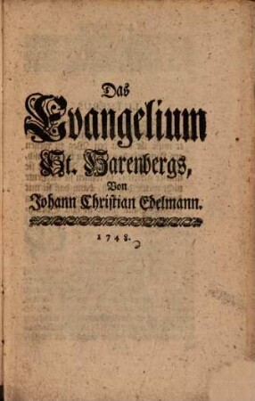 Das Evangelium St. Harenbergs
