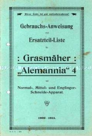 Bedienungsanleitung für Grasmäher