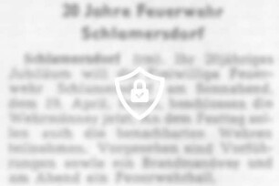 20 Jahre Feuerwehr Schlamersdorf