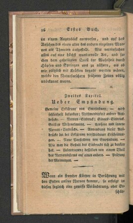 Zweites Kapitel. Ueber Empfindung.