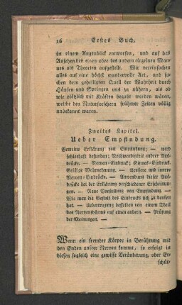 Zweites Kapitel. Ueber Empfindung.