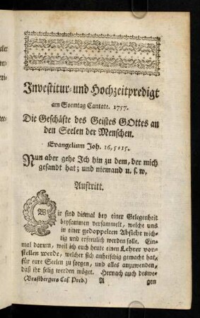 1-6, Evangelium; Auftritt; Eingang; Gebet