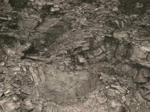 Sächsisches Schweiz. Aufschluß von Basalt und Sandstein am Großen Winterberg