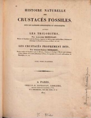 Histoire naturelle des crustacés fossiles : sous les rapports zoologiques et géologiques